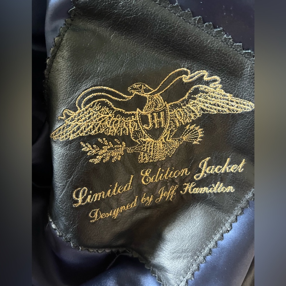 Rare Jeff Hamilton Back to Back 92-93 World Series Blue Jays Jacket leather - Picture 5 of 6